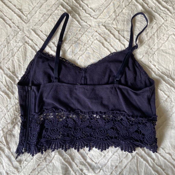 Navy blue summer crop top - Picture 2 of 3